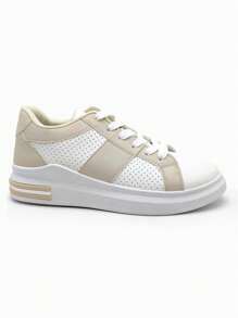 Fashion Versatile Casual Minimalist Breathable Sports Shoes - Beige - View 1