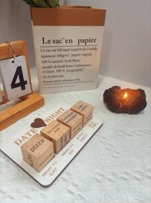 Dados de decisão para noite de encontro - Conjunto de jogo de dados de madeira para casais românticos, ideias portáteis e criativas para adultos com mais de 18 anos, presente de amor ideal para homens, mulheres, marido, esposa, namorada, namorado (4 dados)