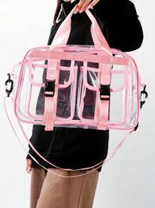 Large Capacity PVC Travel Bag, Transparent Jelly Waterproof Shoulder Beach Lightweight Tote Handbag For Sports & Swimming - Multicolor - View 8