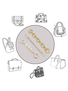 3 Pcs Women Purse Strap Extender Chain For Handbags - Exquisite Replacement Chain Strap Y2K - Multicolor - View 7