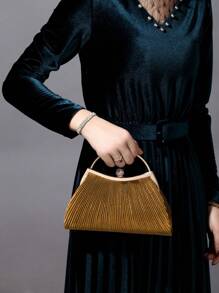 1 pieza Bolso de embrague metálico elegante decorado con rhinestones brillantes y glamorosos, adecuado para fiestas, bodas, cenas y banquetes de mujeres. Bolso de fiesta perfecto para mujer, ideal para fiestas, bodas, cenas y banquetes.