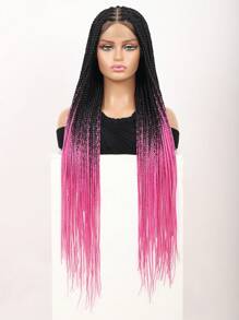 Full Double Lace Front Box Braided Wigs For Women 36 Inches Knotless Cornrow Braids Lace Frontal Wig Synthetic Braided Wig Daily Used Hot Pink