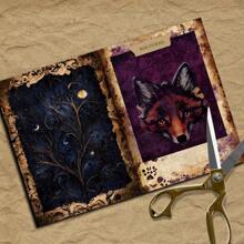 10 Stück lila Zauberhafte Material Papiere, Retro Europäisch Blumen Pflanzen Muster für Scrapbooking, festliche Dekoration, Grußkarten zum Selbermachen, Explosionsbox, Geschenkverpackung, Party Zubehör, Schulmaterial, Einschulung