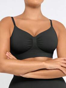 FeelinGirl Bralettes For Women With Support Comfortable Bras No Underwire Seamless Everyday Bras - Black - View 2