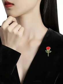 1 szt. Minimalistyczna ozdoba w kształcie róży, wielofunkcyjna broszka ze stopu cynku