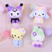 2pcs/1pc Sanrio Character 3D Model Coloring Toy Hand-Painted Set - DIY Plaster Watercolor Set Crafts, Very Suitable For Valentine's Day Gifts, Spring Festival, Birthdays, Easter, Christmas And Other Holiday Gifts - Can Be Used In All Seasons And Other Small Gifts, Styles Are Randomly Shipped, It Is An Ideal Gift For Friends (Some Parts May Be Random)