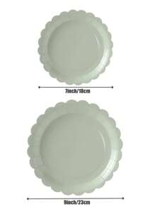 7/9 Inch Sage Green Floral Print Disposable Paper Plates, Sage Green Petal Disposable Party Plates, Party Decor, Disposable Party, Birthday Party, Gift Party, Celebration Decoration Supplies