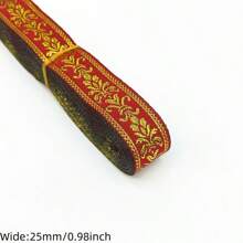 1卷 6 米 20 毫米/25 毫米复古刺绣丝带波西米亚风蕾丝边 DIY 服装包绣花布布饰缝纫配件服装用品 - 彩色 - 查看 11