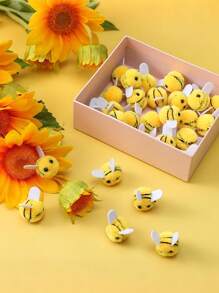 20 piezas de abejas para manualidades, bolas de abejas hechas a mano adorables, bolas pequeñas de artesanía, decoración de abejas mini, decoración para revelar el sexo, disfraz, sombrero, regalos DIY, decoraciones para otoño, habitación, escritorio, jardín, decoración para el hogar, regalos para el día de la madre, fiestas nupciales, decoración de boda en interiores y exteriores, centros de mesa para bodas en el hogar, jardín y cocina
