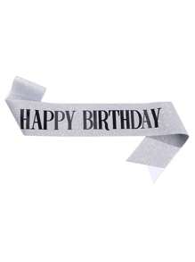 1Pc, 'Happy Birthday' Sash Ribbon For Women And Men, Happy Birthday Sash Hot Pink White Rose Gold Black With Iridescent Foil Sash For 16th 18th 21st 30th 40th 50th 60th 70th 80th 90th Birthday Sash Gift Or Any Day Party Birthday Party, For Any Age - Multicolor - View 22