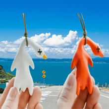 变色烤鸭汽车挂件，创意后视镜鸭子挂饰，可爱网红汽车内饰饰品 - 白色 - 查看 13