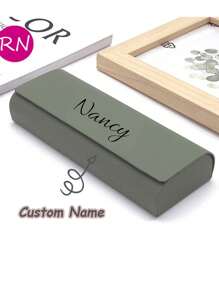 1 Customizable Personalized Signature Glasses Case In Multiple Colors - Portable, Waterproof And Dustproof Glasses Frame, Compact Plastic Storage Box, Fashionable Glasses And Glasses, Glasses Case ABS Plastic (ABS Resin) Personalized Glasses Case Gifts For Men