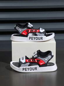 2025 neue grüne beliebte Jungen Sandalen, Jungen Sportliche Sandalen mit modischen weichen Sohlen, Kinder Strand Sandalen mit rutschfesten dicken Sohlen, flache Bade-Pantoffeln