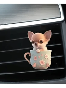 1PC Car Puppy Vent Aromatherapy Clip, 19 Puppy Options To Choose From, Acrylic Material Car Waterproof Decoration, Cute Car Interior Decoration - 1pc Multicolor - View 21
