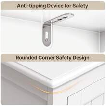 43" Kitchen Pantry Cabinet, Bathroom Storage Unit With Adjustable Shelves And 4 Magnetic Doors, Floor Cabinet For Kitchen, Living Room, White - trắng - Xem 7