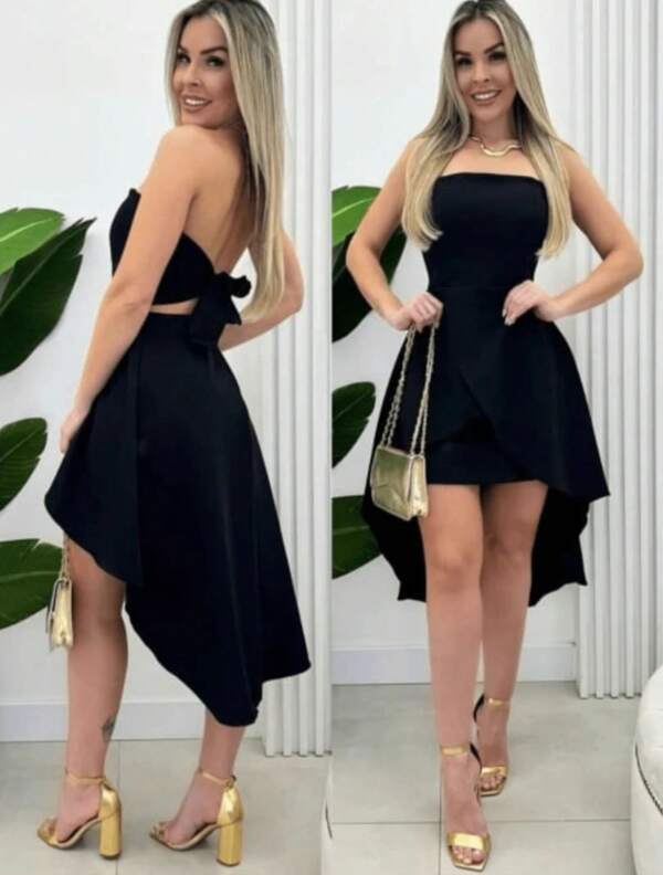 Vestido Tomara Que Caia Feminino Amarração Nas Costas Moda