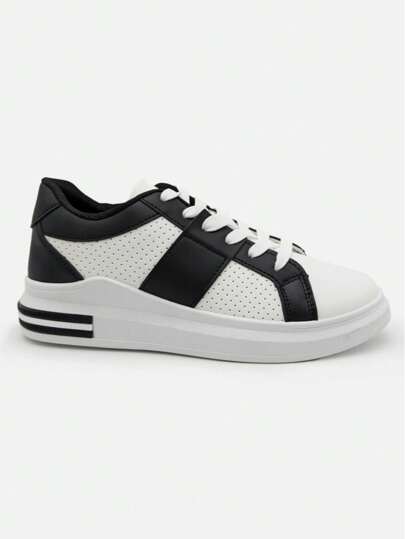 Women's Colorblock Platform Casual Sneakers, Comfortable & Versatile For Daily Wear