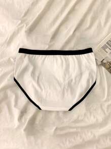 5条装女士纯棉内裤，性感纯色三角裤，舒适中腰内裤，女士运动内裤 - 彩色 - 查看 2