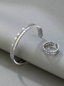 1 set di bracciale e anello regolabili a nido d'ape