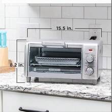 BLACK+DECKER Crisp 'N Bake Air Fry Countertop Convection Toaster Oven, XL Capacity, 8-Slice, 5-In-1, Fits 9" X 13" Pan,12" Pizza, 60-Min Timer, Bake, Broil, Air Fry, Toast, Keep Warm, Stainless Steel - Medium Capacity - View 9