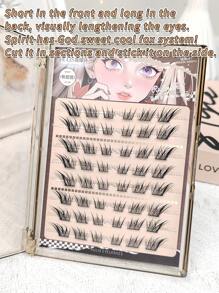 48 Bunches 0.07 Mm 10-14 Mm Self-Adhesive Fluffy Delicate Artificial Mink Daily Handmade Cosmetics Party False Eyelashes, Easy To Use,3D Natural Effect, Easy To Apply To The Eyes