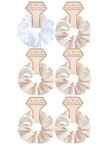 6 件/套伴娘丝绸发圈、新娘送礼会单身派对礼物、伴娘婚礼派对礼物 - 完美定型您的秀发发圈、发圈、休闲、头饰