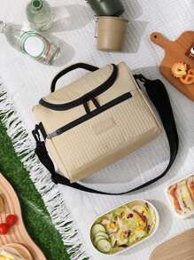 Portable Insulated Lunch Bag, Thickened Aluminum Foil Lunch Bag, Large Capacity Handheld Picnic Bag, Heat And Cold Insulation Ice Bag, Oxford Cloth Insulation Bag, Thickened PEVA Ice Bag, Suitable For Adult Office Lunch Bag