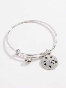 1 Stück modisches Sternzeichen-Scheiben-Armband, minimalistisches Design, geeignet als Geburtstags-/Erinnerungsgeschenk für weibliche Freunde und Familie