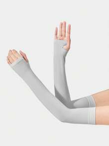 1 Pair Soft Ice Silk Sleeves For Women & Men, Ice Sleeves For Sunscreen, Driving, UV Resistant, Casual Wear - Multicolor - View 8