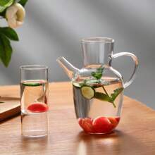 Chinesischer Stil Glas Kung Fu Teekanne, Kaltwasser Wasserkocher, transparente Teekanne, Saftflasche, ergonomischer Griff, einfach zu reinigen, beständig gegen hohe und niedrige Temperaturen, rissbeständig beim täglichen Brühen, empfohlen von Tee-Künstlern, retro-stromlinienförmiger Teekannenauslauf für den Hausgebrauch geeignet, geeignet für losen Tee/Kaffee, antike Wohndekoration Geschenke (500 ML)