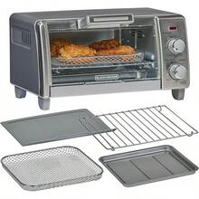 BLACK+DECKER Crisp 'N Bake Air Fry Countertop Convection Toaster Oven, XL Capacity, 8-Slice, 5-In-1, Fits 9" X 13" Pan,12" Pizza, 60-Min Timer, Bake, Broil, Air Fry, Toast, Keep Warm, Stainless Steel - Medium Capacity - View 2