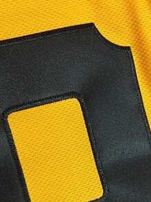 Atonmore Men's Classic Baseball Jersey, 21 Yellow, Button & Embroidery Decor, Sports Sweatshirt, Training/Gameday