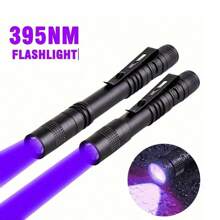 1pc 395nm UV Light Flashlight, Mini Portable Pen Lights For Leak, Pet Urine, Hotel Inspection, Dry Stain And Dye Detector Ultraviolet Invisible Ink Torch, Ore Money Scorpion Detection Lamp, Camping Accessories