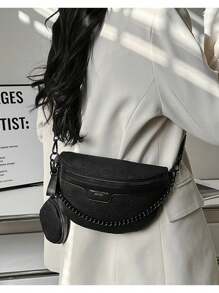 Fashionable & Versatile Waist Bag/Chest Bag, Unisex Design, Available All Year Round - Black - View 9
