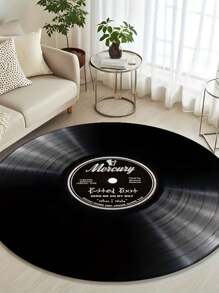 Retro Vinyl Record Fleece Rug, Plush Bohemian Style, Lightweight, Durable, Non-Slip, Washable, Suitable For Living Room, Bedroom, Bathroom And Office Decor, Perfect Home Decor For Valentine's Day, Spring, Summer, Ideal Gift For Music Lovers