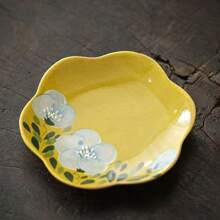 1pc Hand-Painted Camellia Ceramic Tea Cup With Saucer, Chinese Style Drinkware, Home Teacup, 50ML