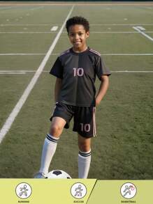 [Custom Product] Personalized Name Argentina National Team #10 Youth Soccer Jersey Set - Polyester Crew Neck Top And Shorts, Suitable For Boys' Sports Training And Casual Wear, Perfect For Outdoor,Multi-Functional,Ornamental,Letter,Stylish,Modern,Colorful,Cute,Adorable,Casual,Custom,Personalised,Unique,Customized,Ideal Gifts For Him,Ideal Gifts For Her
