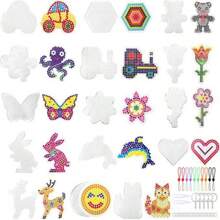 20 قطعة من قالب الخرزة المنصهرة 5مم قالب مسمار خرزة منصهرة بلاستيك نمذجة حيوان شفاف للحرف اليدوية، قالب خرزة جديد مع أوراق ملونة سلسلة المفاتيح وحائط الرقبة، مناسب للأطفال فوق 5 سنوات لصنع لعب وحرف DIY. لون الملحقات عشوائي.