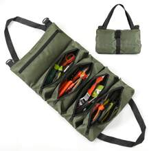 1pc 600D Oxford Cloth Tool Bag, Multi-Functional Rolled Tool Bag, Wrench Roll, For Car Repair Maintenance Tool Kit, Portable Multi-Purpose Hardware Tools Storage Pouch, 5 Zipper Pockets Rolled Storage Bag, Mechanic, Electrician & Enthusiasts Tool Roll Pouch, Car Camping Equipment