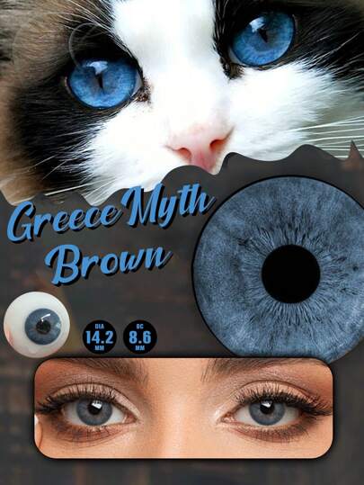 1 Pair Blue Soft Color , 1 Year Replacement, 2 Pieces, 40% Water Content, High Quality Lens
