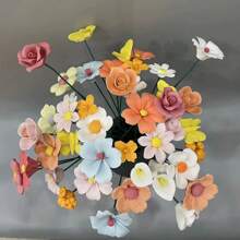 1.Jingdezhen Ceramic Everlasting Small Flowers High Temperature Porcelain Bouquet Fake Flowers - Multicolor - View 4