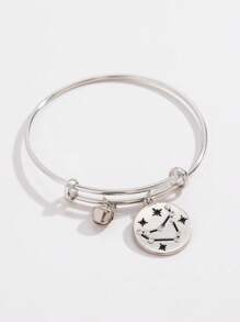 1 Stück modisches Sternzeichen-Scheiben-Armband, minimalistisches Design, geeignet als Geburtstags-/Erinnerungsgeschenk für weibliche Freunde und Familie