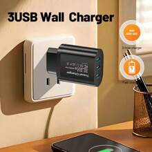 XJDR 1 st. 3-in-1-oplader compatibel met iPhone 15 14 13 12-oplader Supersnelle oplader Drie-poorts USB-wandlader
