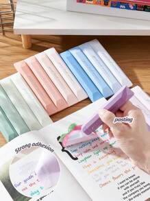 Set de 4 piezas de cinta adhesiva de doble cara con estampado de puntos, de gran capacidad, artículo de papelería esencial para manualidades, scrapbooking, fotos, útiles escolares y de oficina, sin residuos y secado rápido, de vuelta al colegio