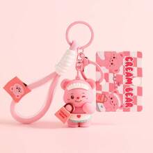 Cute Cartoon Butter Bear Keychain Couple Pendant Decoration Summer Lanyard - Multicolor - View 14