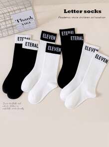 1 Pair Kids' Spring/Summer Versatile Casual Knee-High Socks, Thin Sports/School Socks For Girls - Multicolor - View 1