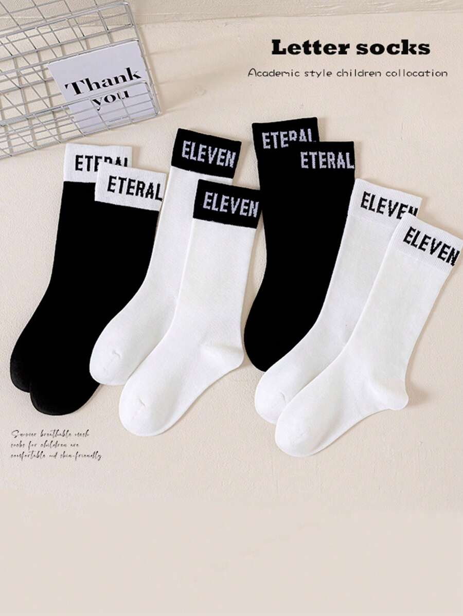 1 Pair Kids' Spring/Summer Versatile Casual Knee-High Socks, Thin Sports/School Socks For Girls - Multicolor - View 1