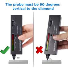 Tester diamanti portatile ad alta precisione - Rilevatore di autenticità gioielli elettronico per diamanti, giada, rubini - Funzionamento a batterie (batterie non incluse) con display LCD e indicatori multicolore