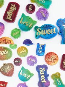 1pc Pets Tag Resin Silicone Mold, For The Resin Casting Pet Collar Tag Dog Cat Name, Key Chain Resin Mold - White - View 9