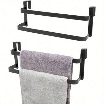 1PC Towel Rack Over Door Towel Bar Hanging Holder Bathroom Kitchen Cabinet Towel Rag Shelf Hanger